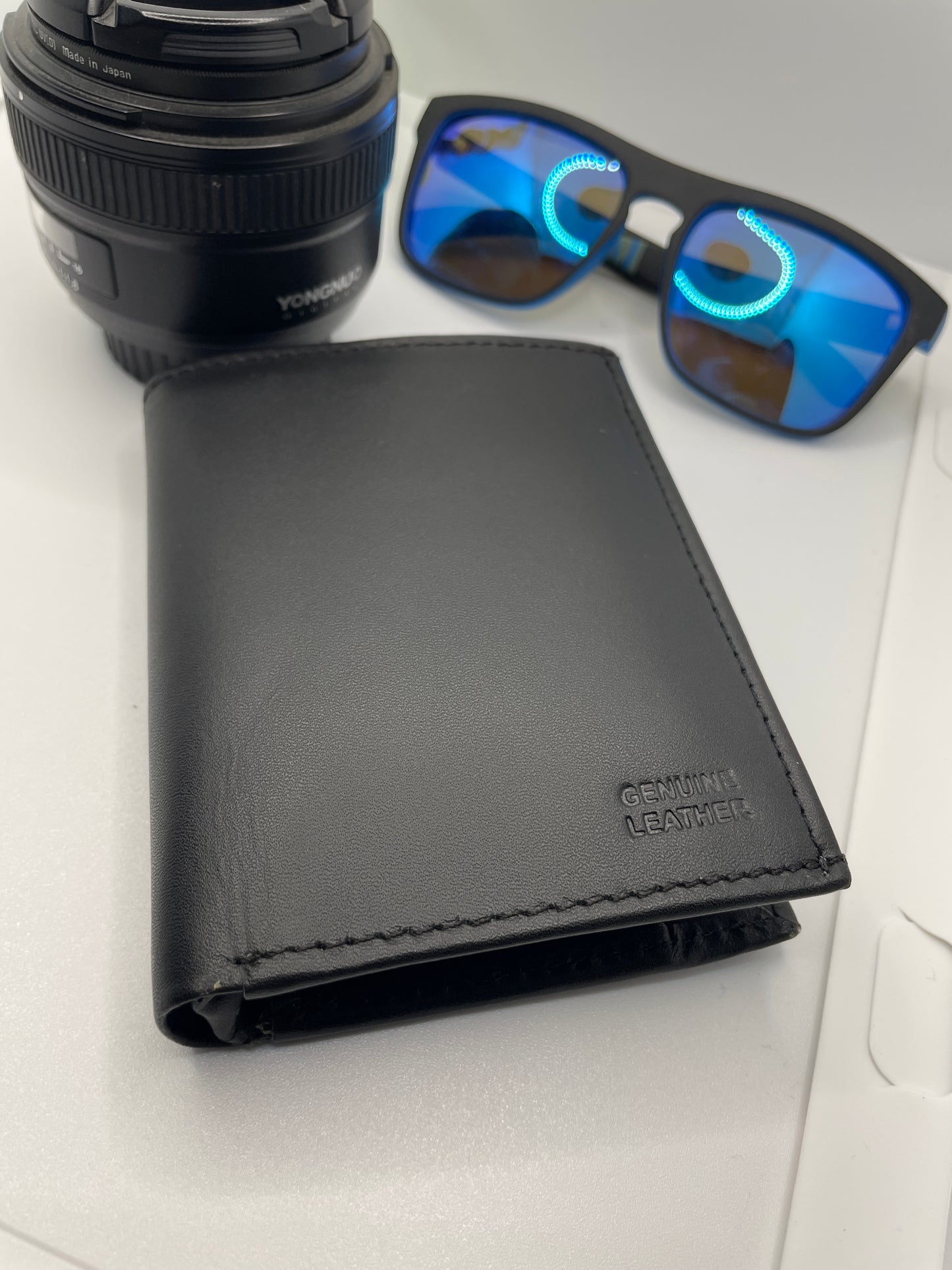 Black specious genuine leather wallet