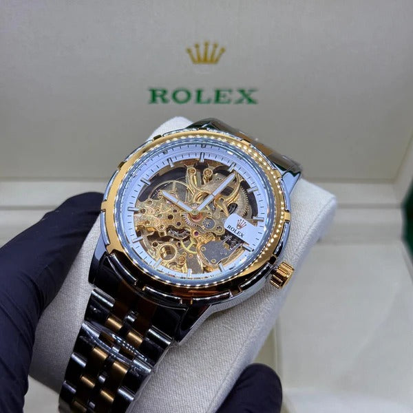 Rolex Automatic truetone with Skelton golden white dial
