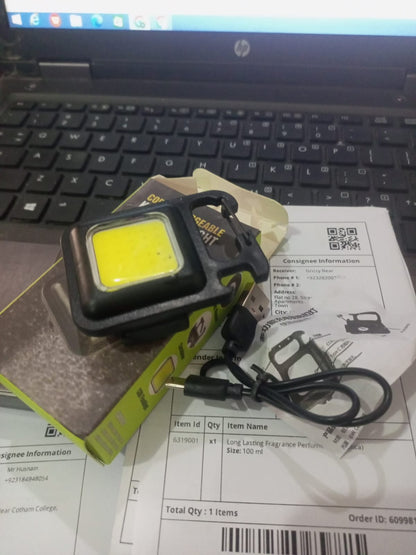 COB Rechargeable Keychain Light – Mini Portable LED Flashlight With USB Charging