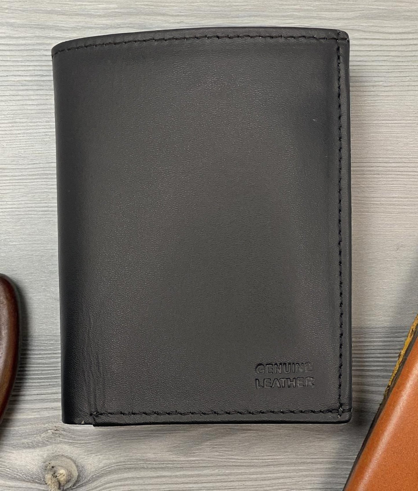 Black specious genuine leather wallet