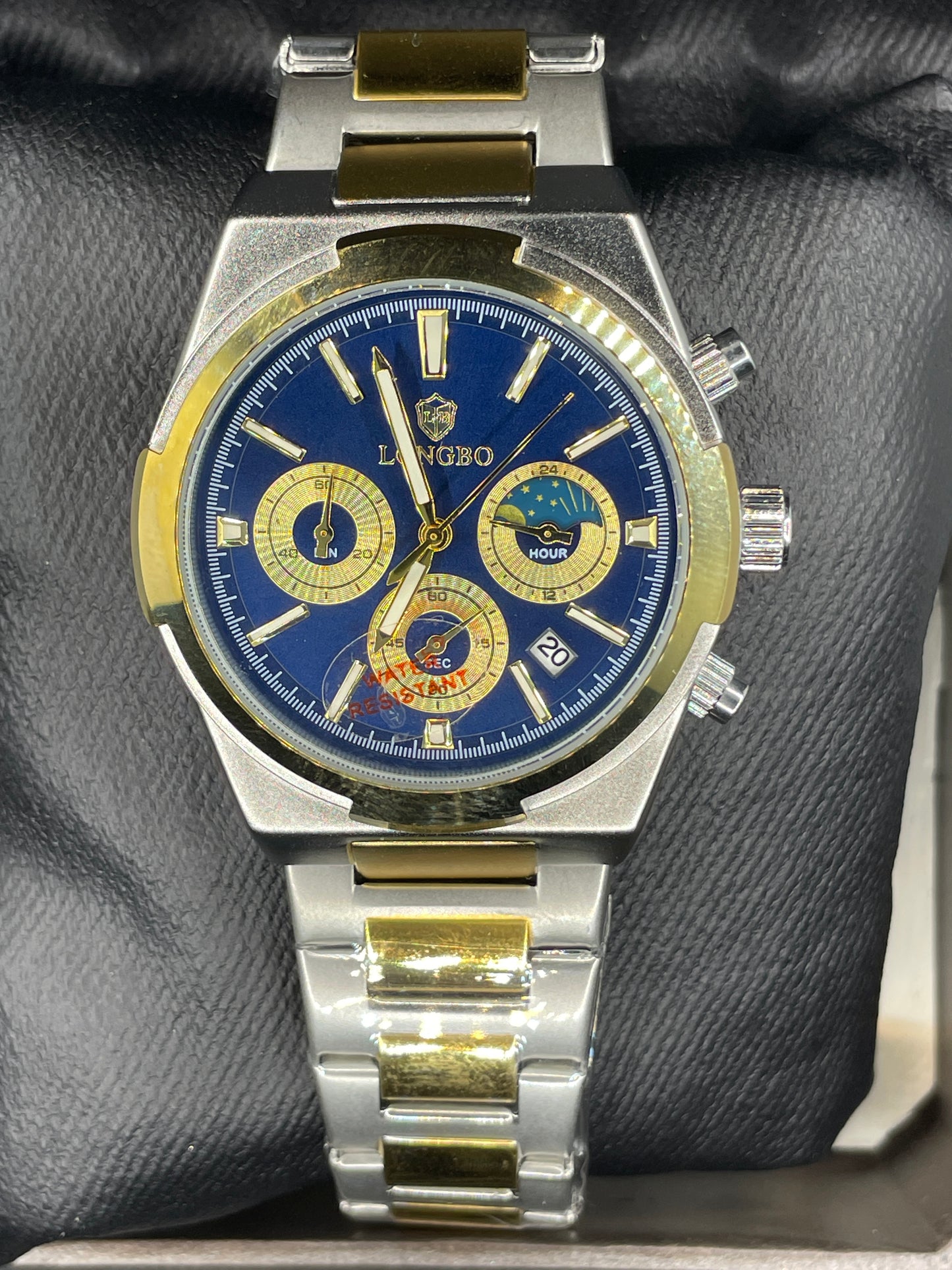 LONGBO ORIGINAL STAINLESS STEEL  WATER RESISTANCE WATCH With Free box