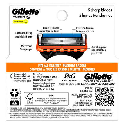 ORIGNAL Gillette Fusion 5 Men's Razor Blade Refills, 4 Count