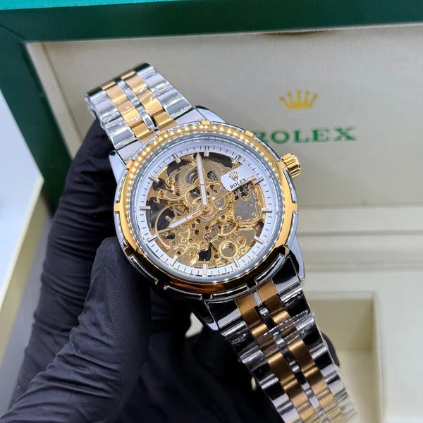Rolex Automatic truetone with Skelton golden white dial