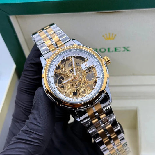 Rolex Automatic truetone with Skelton golden white dial