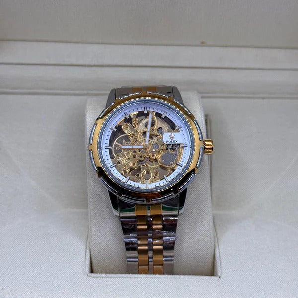 Rolex Automatic truetone with Skelton golden white dial