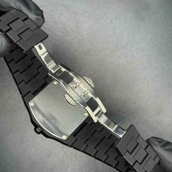 Original black arabic aura watch in steel
