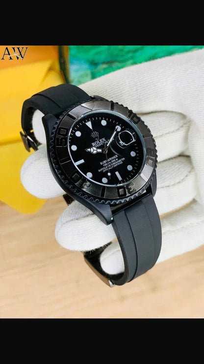 Rolex strap black with black rotating dial