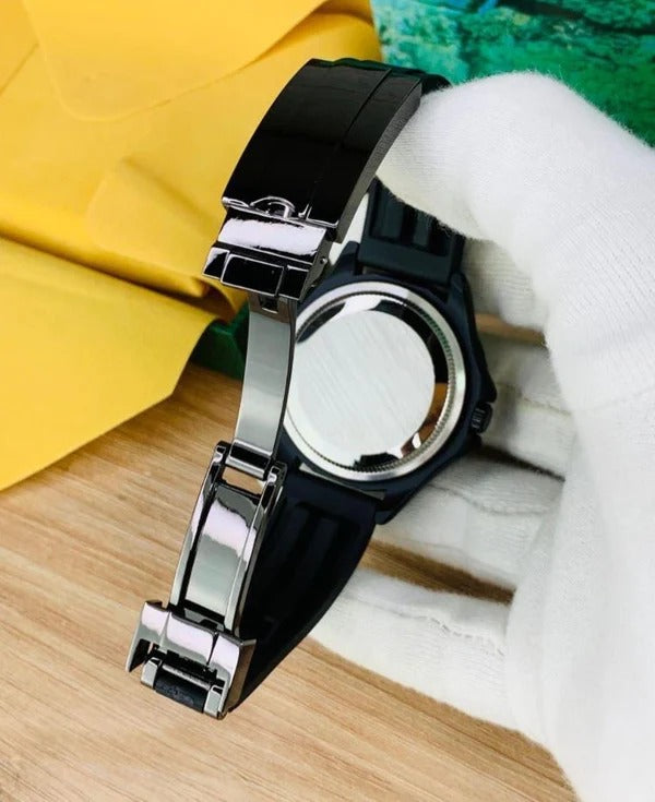 Rolex strap black with black rotating dial