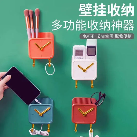 Clock Design Wall Phone Holder – Stylish & Space-Saving Organizer"