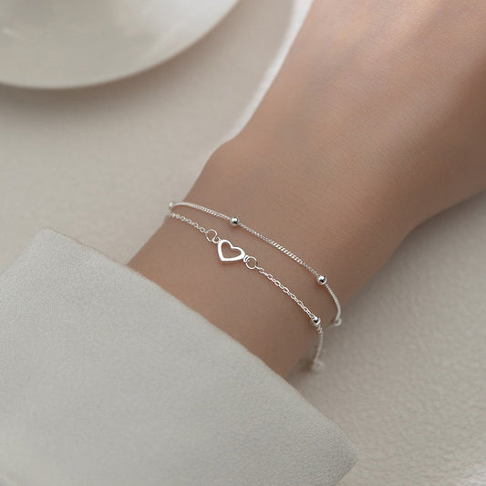 Double Chain Heart Bracelet – Perfect Birthday Gift for Girls