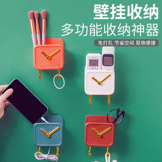 Clock Design Wall Phone Holder – Stylish & Space-Saving Organizer"