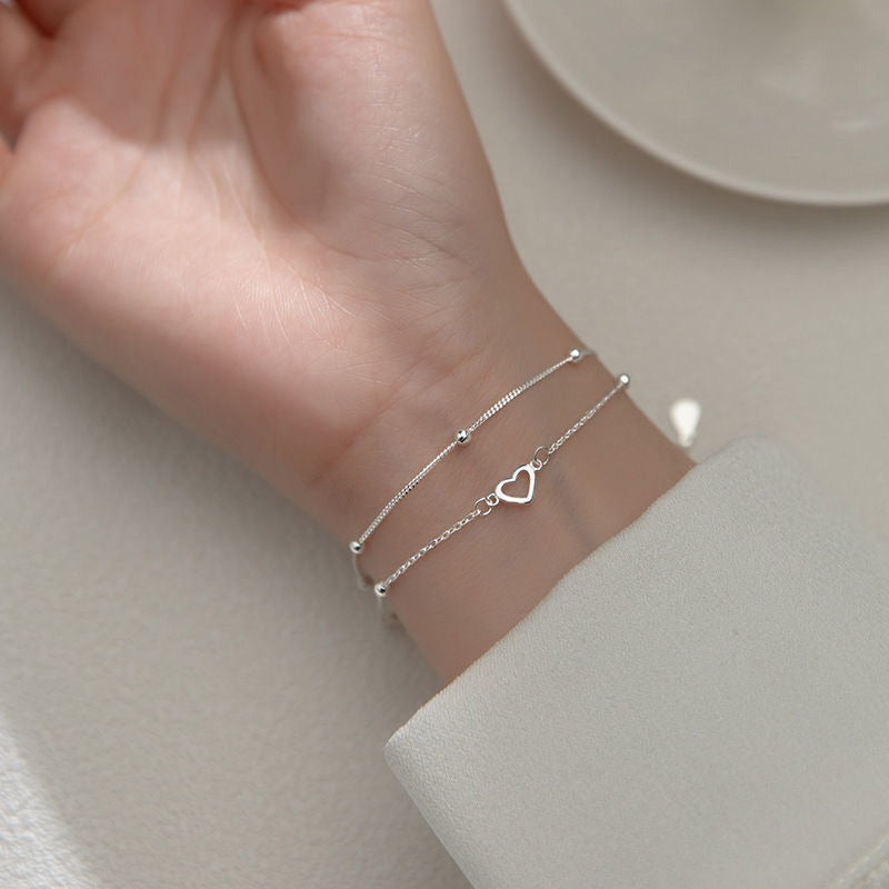 Double Chain Heart Bracelet – Perfect Birthday Gift for Girls