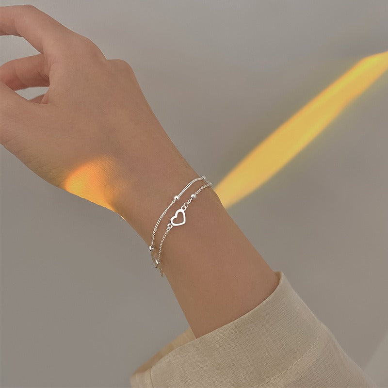 Double Chain Heart Bracelet – Perfect Birthday Gift for Girls