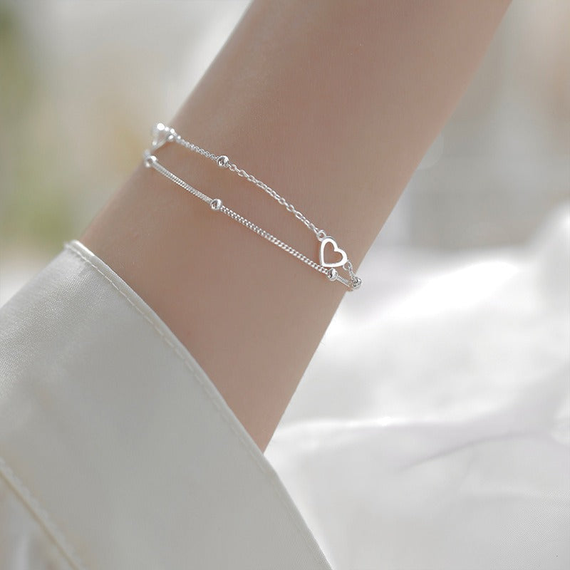 Double Chain Heart Bracelet – Perfect Birthday Gift for Girls